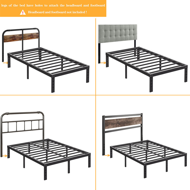 Alwyn Home Ottery 18'' Steel Bed Frame & Reviews | Wayfair